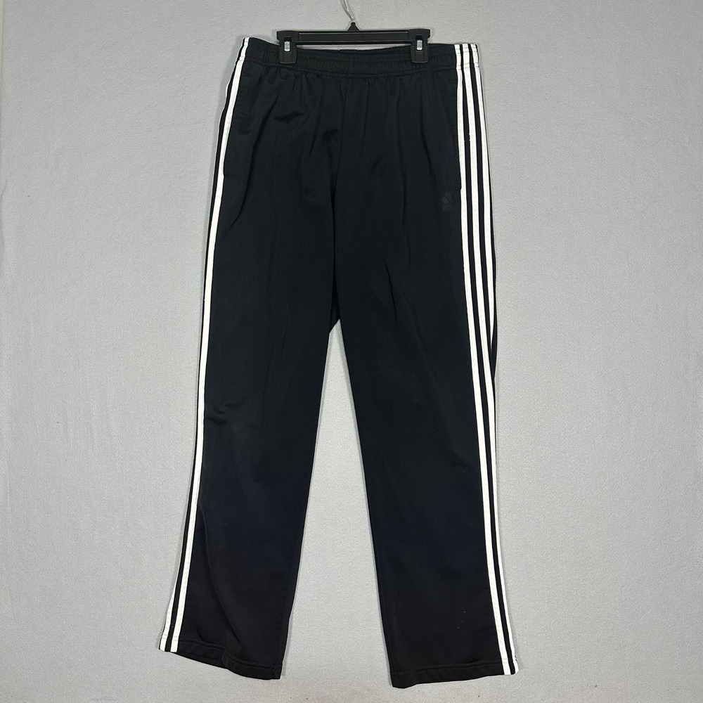 Adidas Mens Essentials 3-Stripe Track Pants Black White Size Large Athletic L